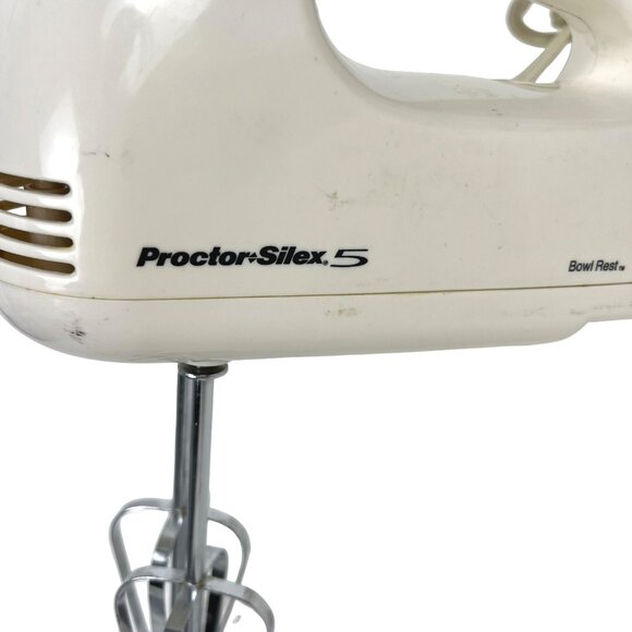 Vintage Proctor Silex 5-Speed Hand Mixer 62515R White - Picture 3 of 7